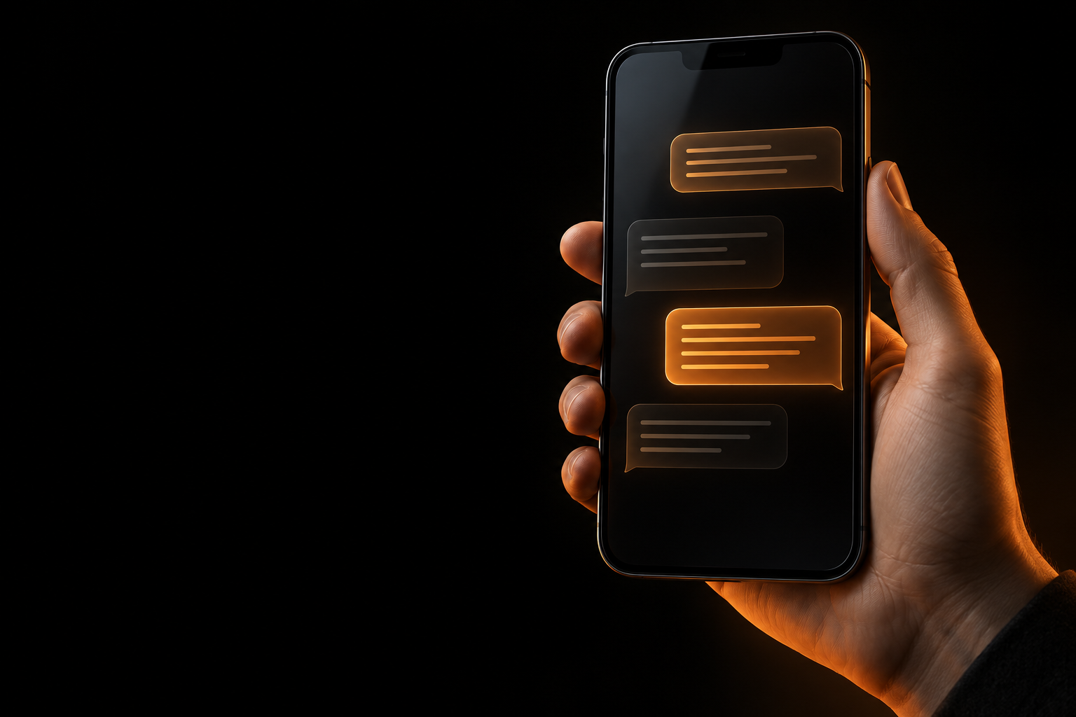 Ilustracja telefonu z dymkami rozmowy
